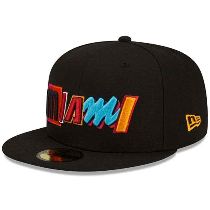 New Era Men Miami Heat Fitted (Black)-Black-7-Nexus Clothing