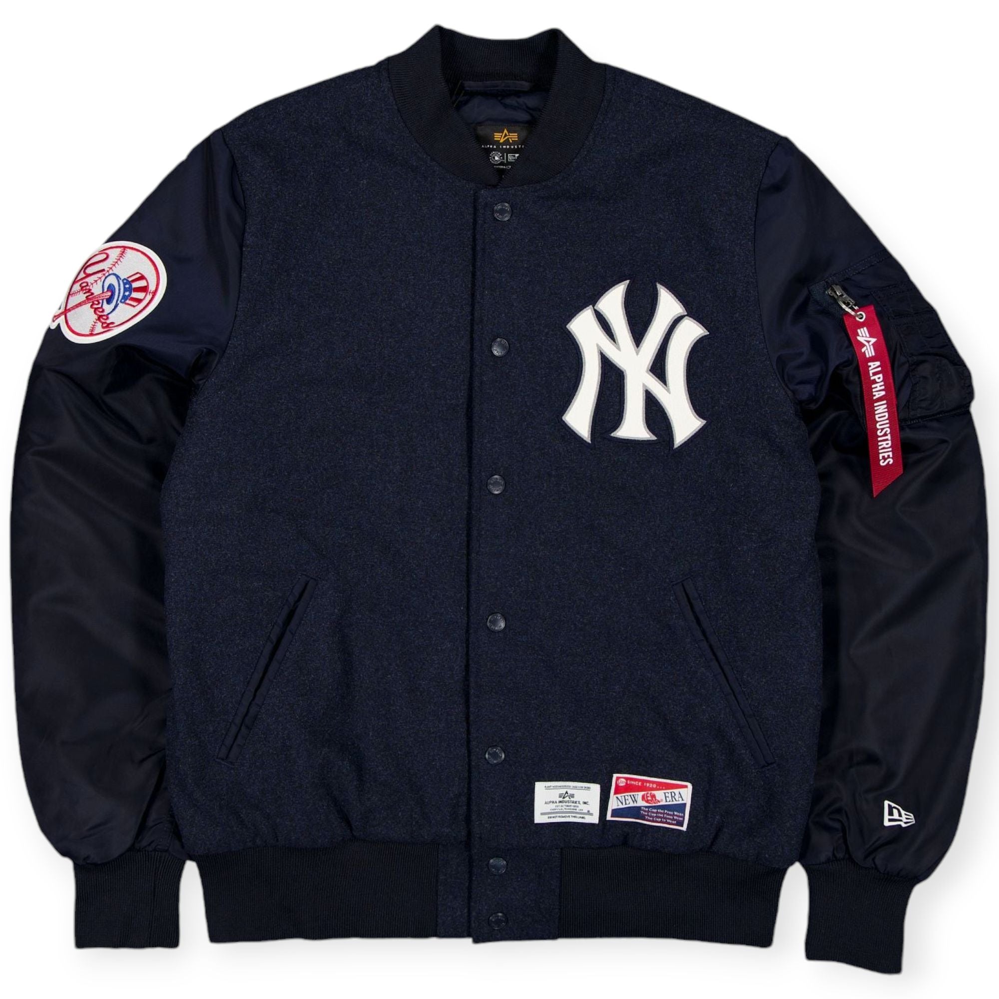 New Era Men New York Yankees Alpha Industries MA-1 Wool Varsity Jacket (Navy)