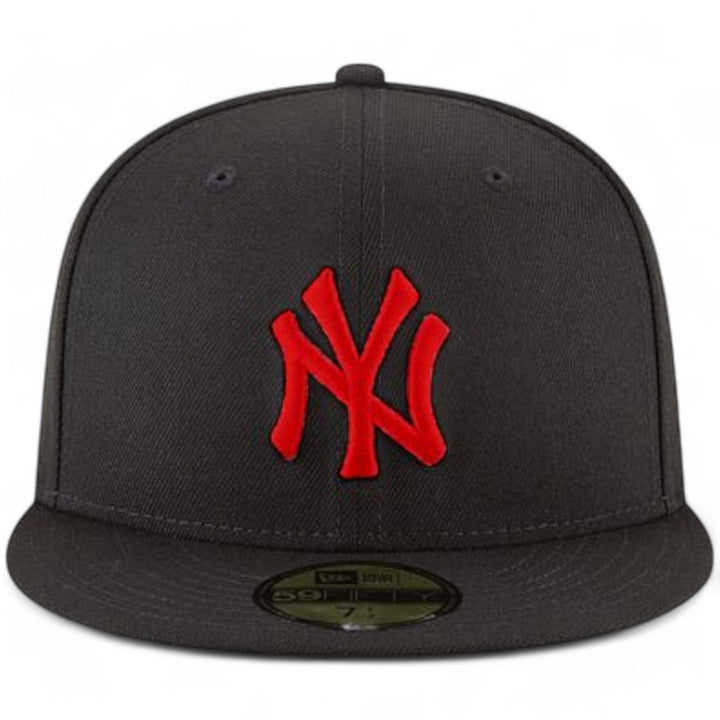 New Era Men New York Yankees Fitted Hat (Black Red)-Nexus Clothing