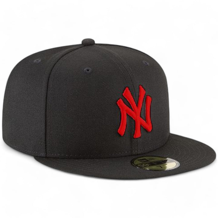 New Era Men New York Yankees Fitted Hat (Black Red)-Nexus Clothing