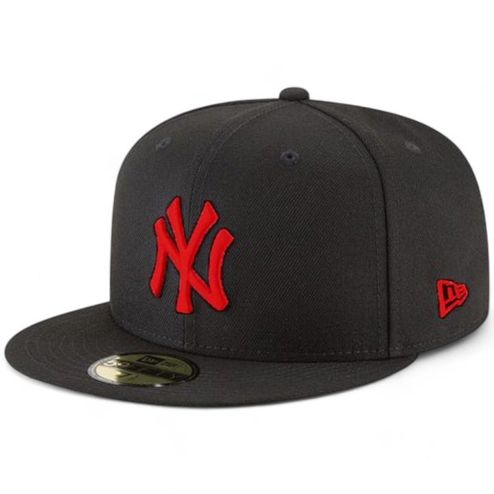 New Era Men New York Yankees Fitted Hat (Black Red)-Black Red-7-Nexus Clothing