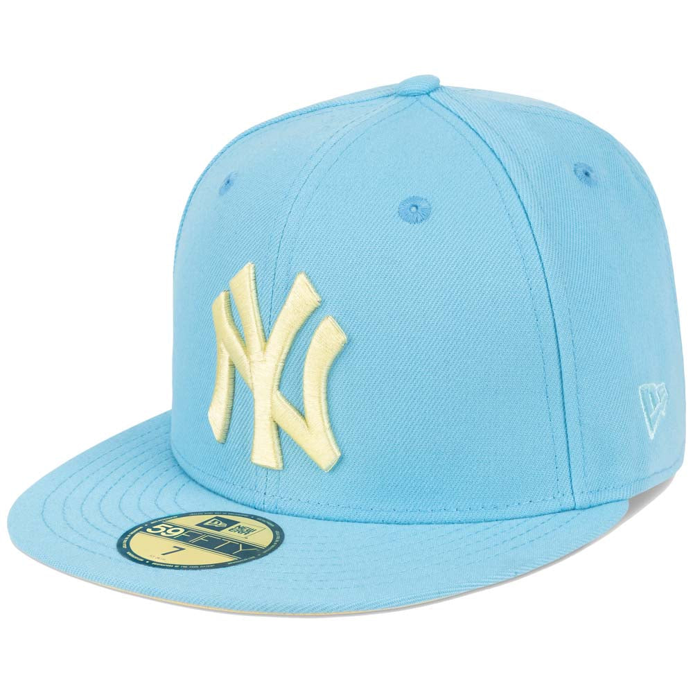 New Era Men New York Yankees Fitted Subway WS (Blue Cream)-Blue Cream-7-Nexus Clothing