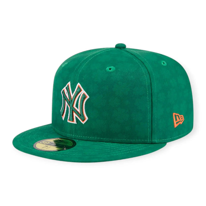 New Era Men New York Yankees St. Patrick’s Day Limited Edition Leaf Pattern Green Fitted Cap-Green-7-Nexus Clothing