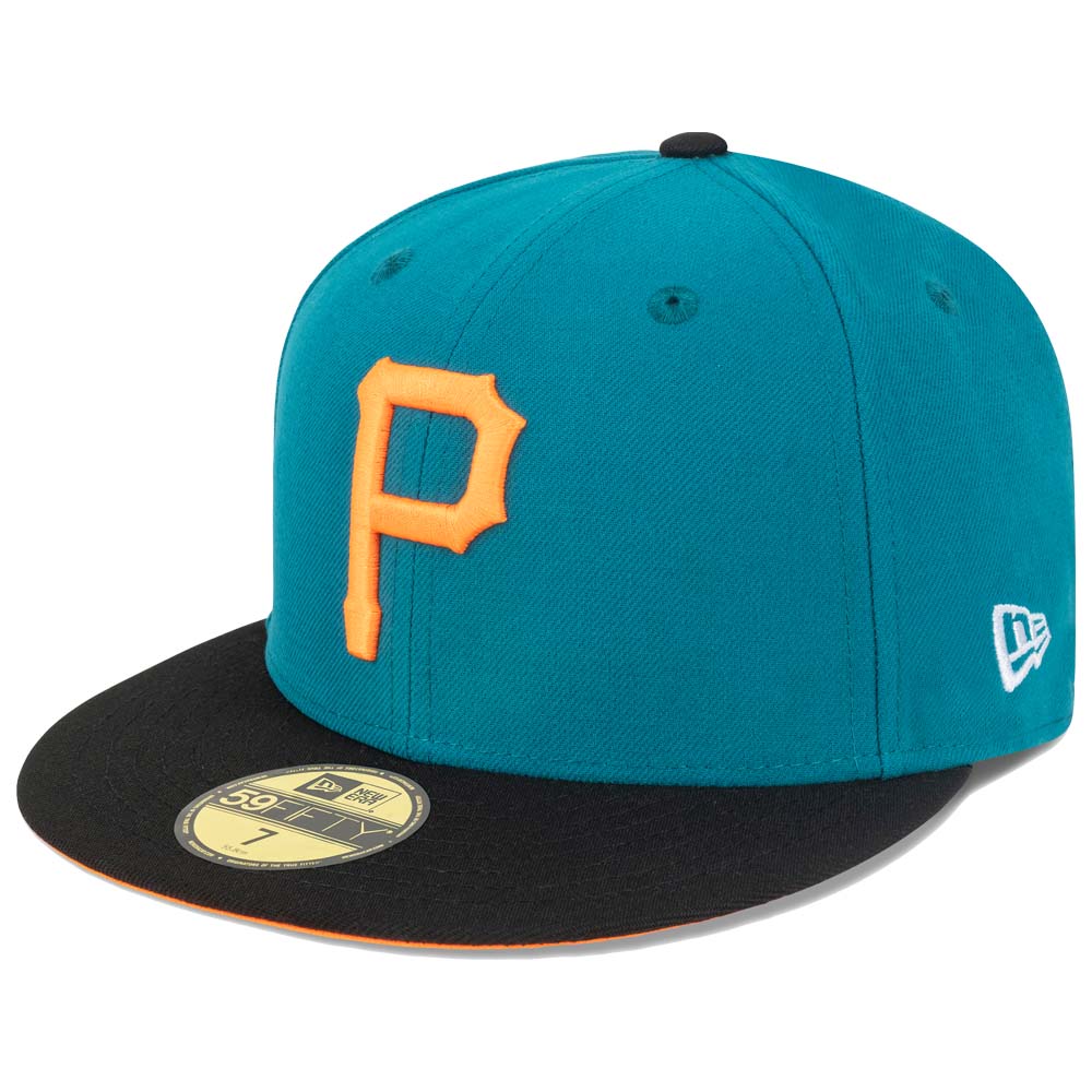 New Era Men Pittsburgh Pirates Fitted Title Wave (Teal Orange)-Teal Orange-7-Nexus Clothing