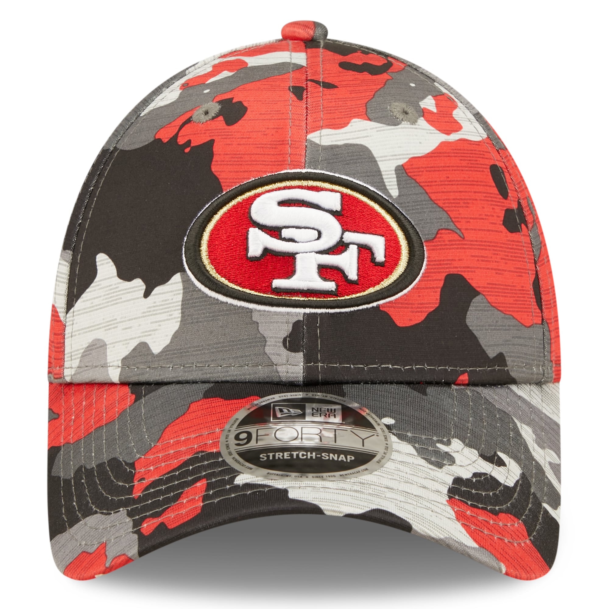 New Era Men Youth San Francisco 49ers 2022 NFL Training Camp Official 9FORTY Hat (Red Camo)-Red Camo-OneSize-Nexus Clothing