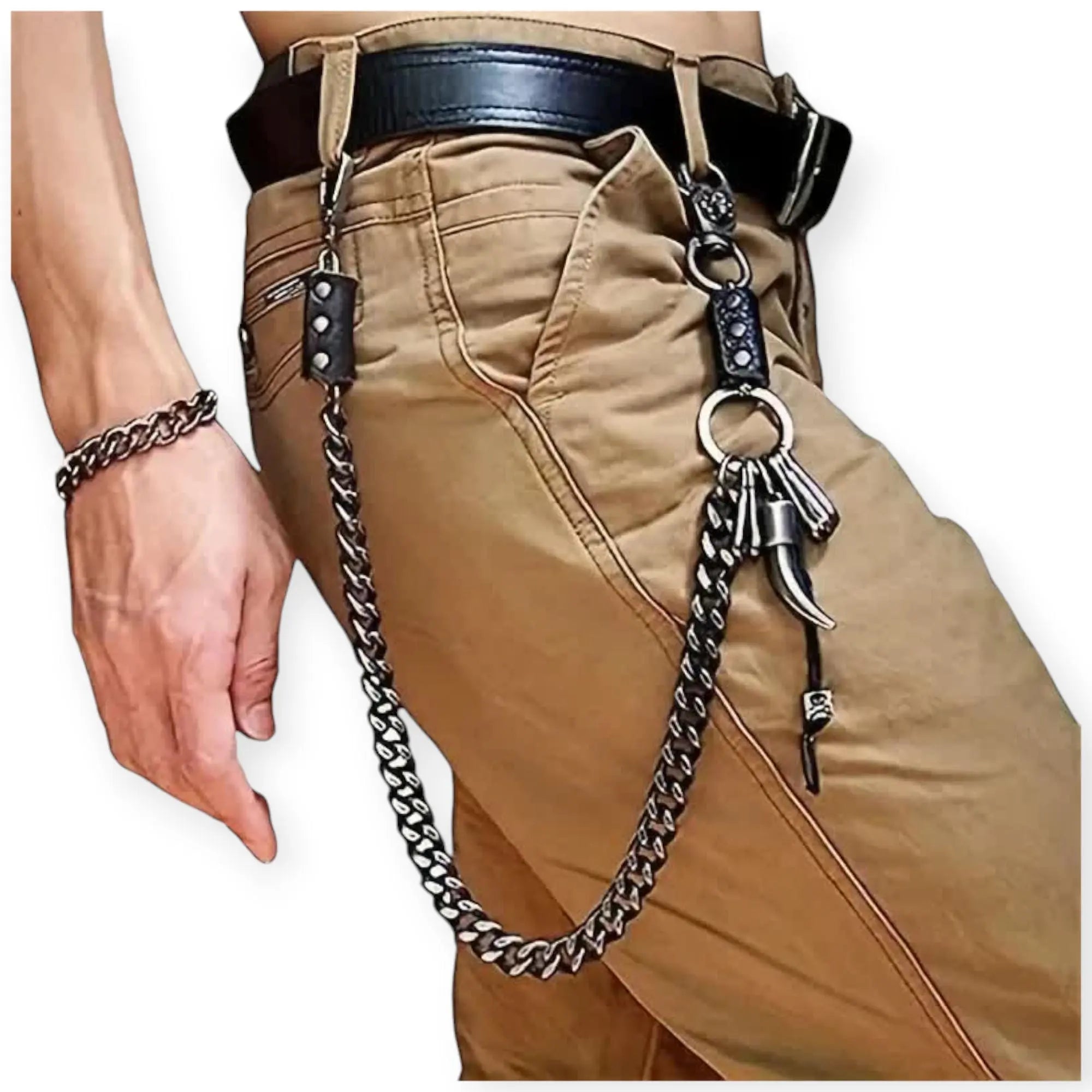 Nexus Clothing Keychain Men 1 Piece Punk Gothic Style Wallet Chain