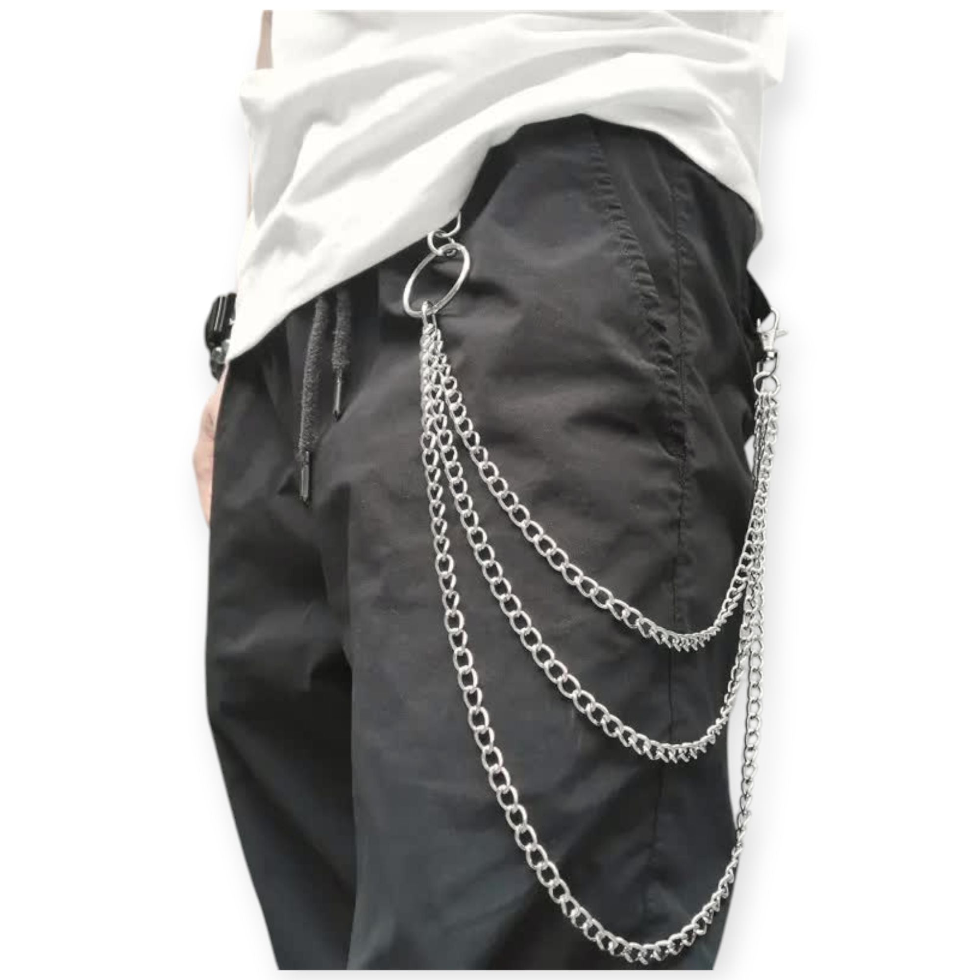 Nexus Clothing Waist Chain Belt Men Piece Hip-Hop Metal (Silver)