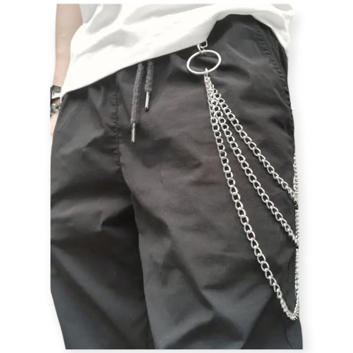 Nexus Clothing Men 3 Piece Hip-Hop Metal Waist Chain Belt (Silver)-Nexus Clothing