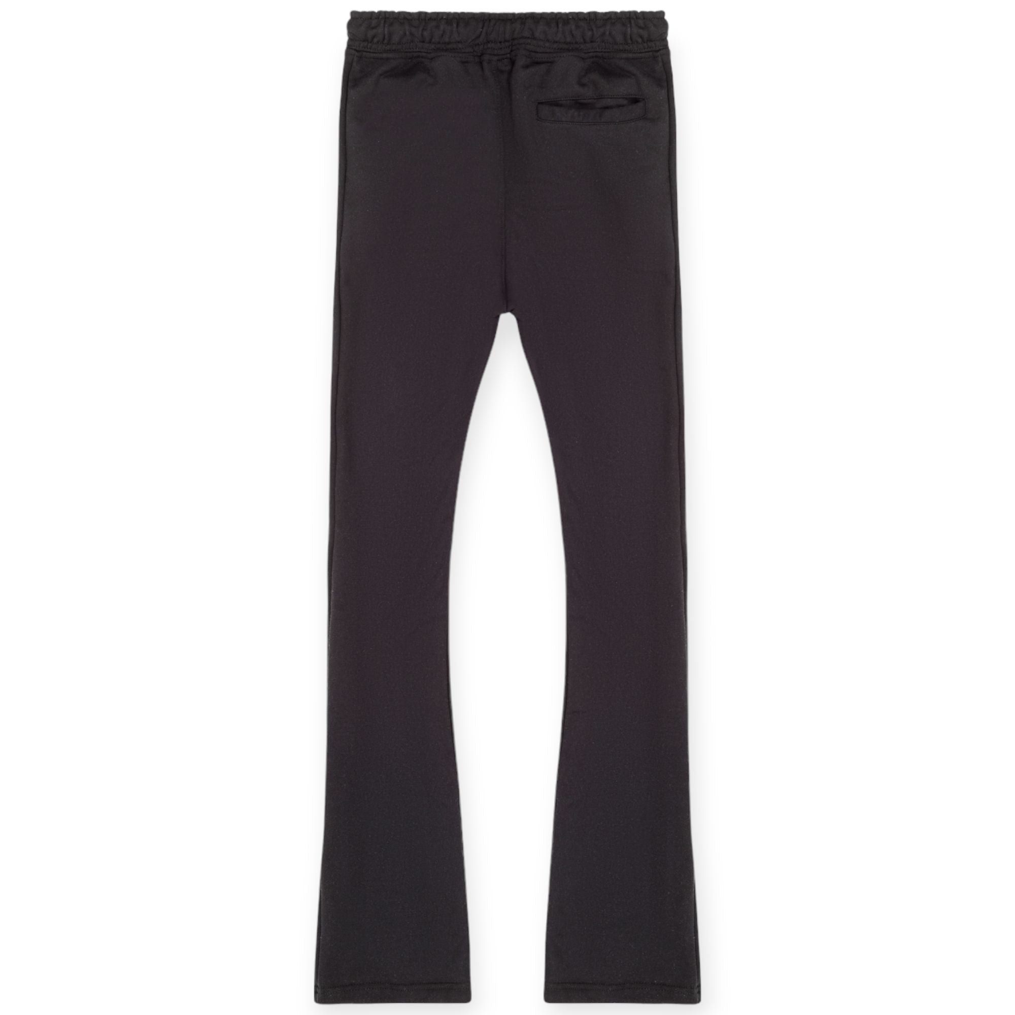 Nexus Clothing Men Basic Flare Stacked Sweatpants French Terry Joggers (Black)-Nexus Clothing