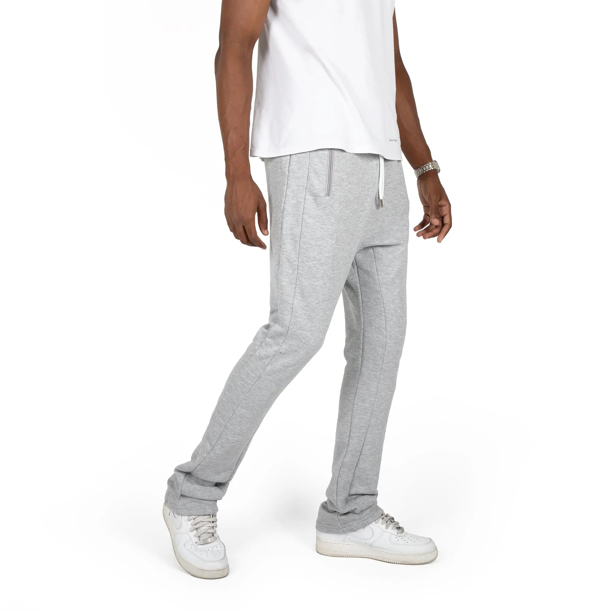 Grey Stacked Joggers Men Men Stacked Sweats Clothing Stacked