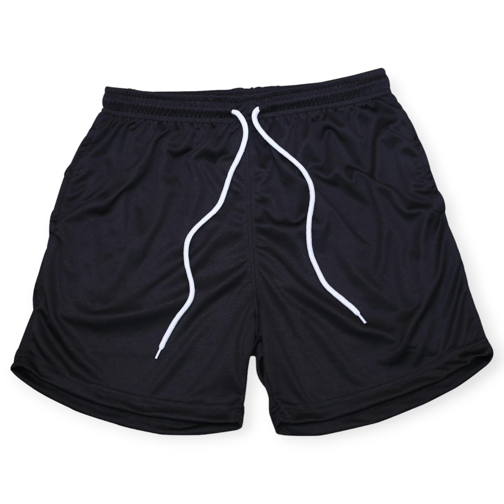 Nexus Clothing Men Basic Solid Mesh Breathable Mesh Shorts (Black)-Black-XXX-Large-Nexus Clothing