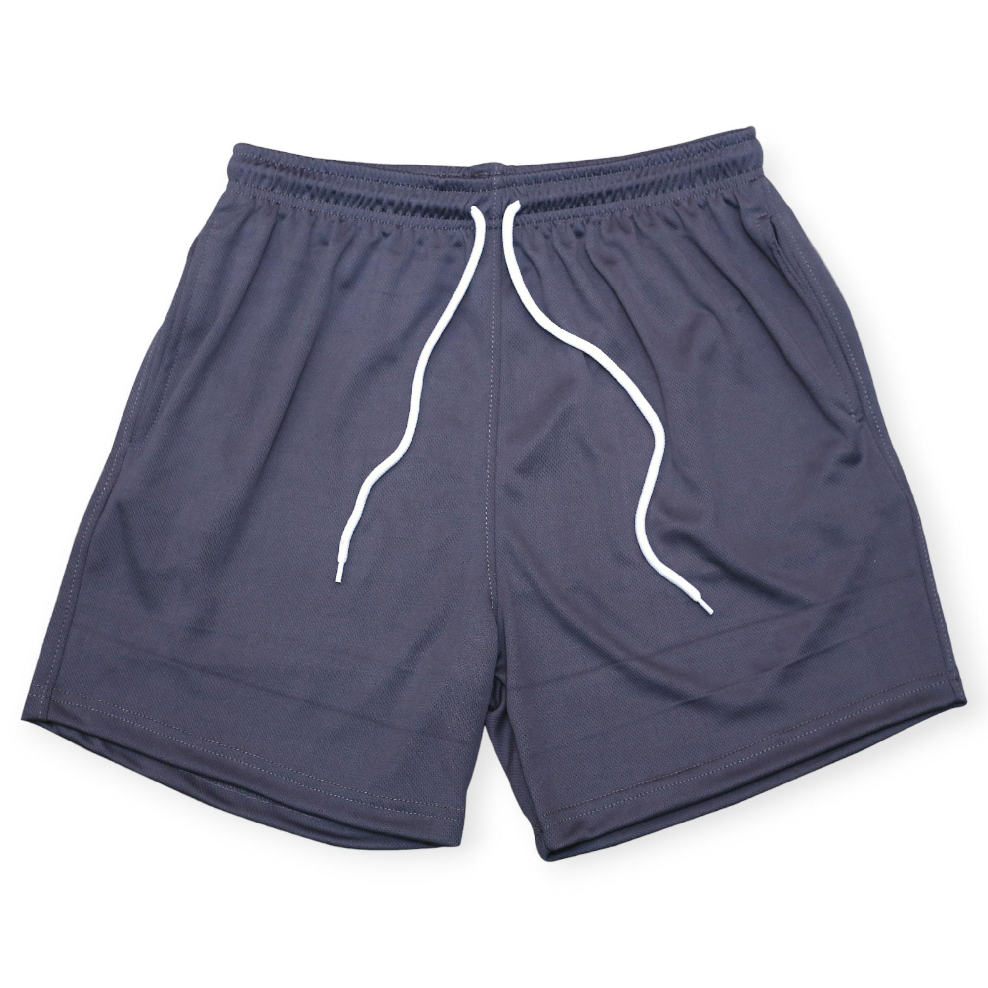 Nexus Clothing Men Basic Solid Mesh Breathable Mesh Shorts (Charcoal)-Charcoal-XXX-Large-Nexus Clothing