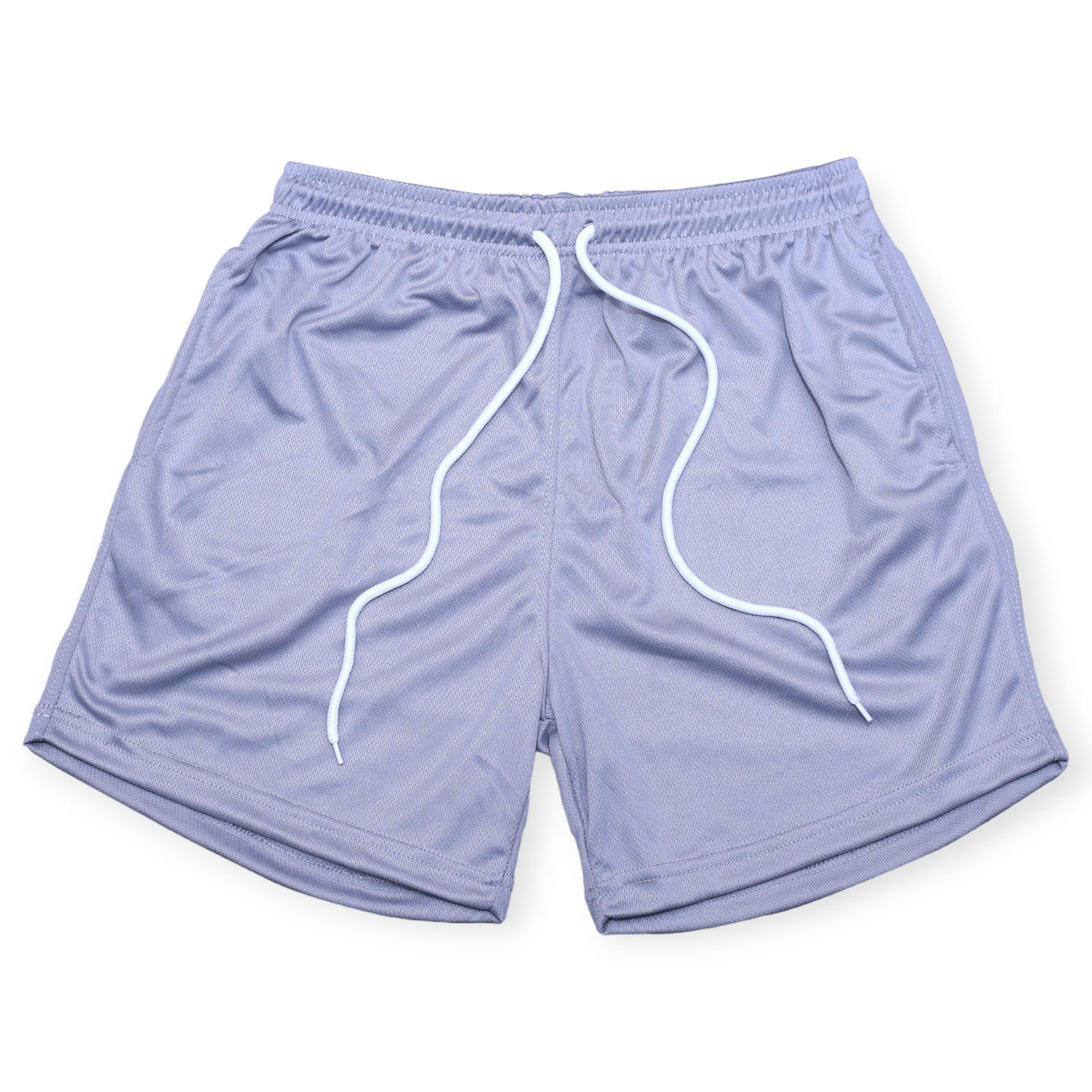 Nexus Clothing Men Basic Solid Mesh Breathable Mesh Shorts (Heather Grey)-Heather Grey-XXX-Large-Nexus Clothing
