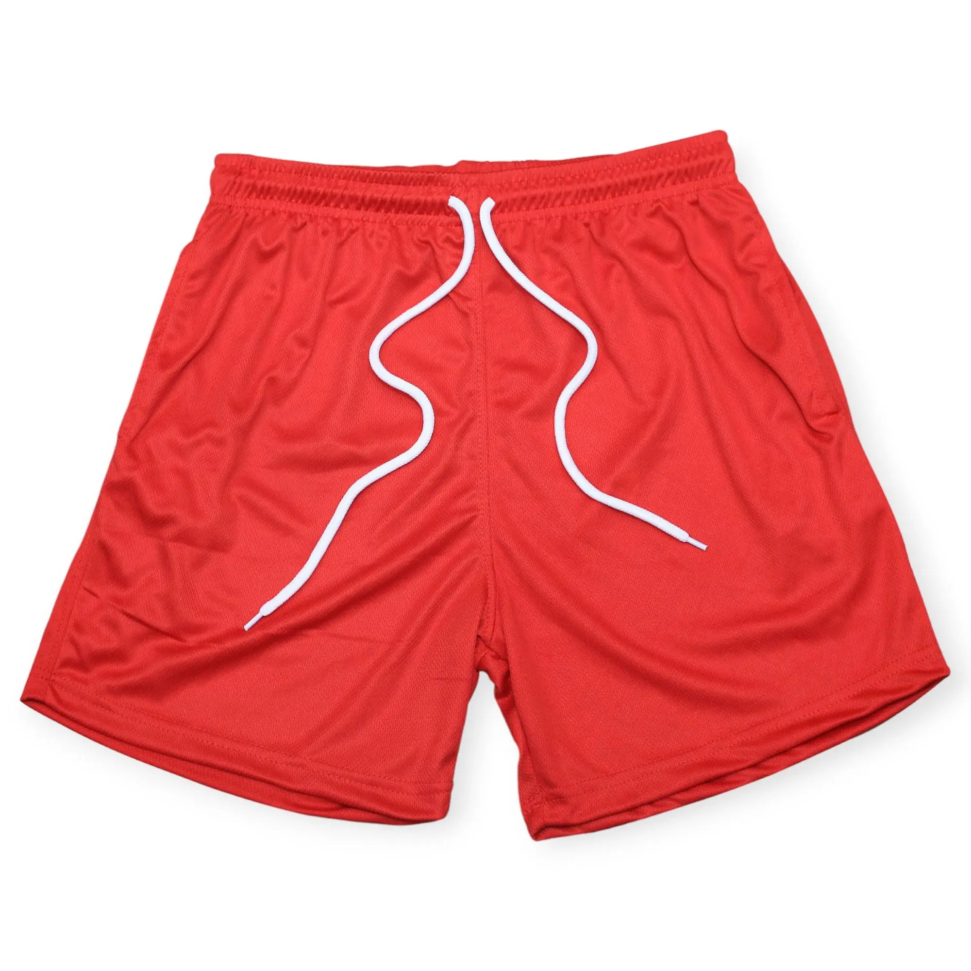 Nexus Clothing Shorts Men Basic Solid Mesh Breathable (Red)