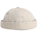 Nexus Clothing Men Brimless Rolled Cuff Docker Adjustable Skull Cap (Ivory)