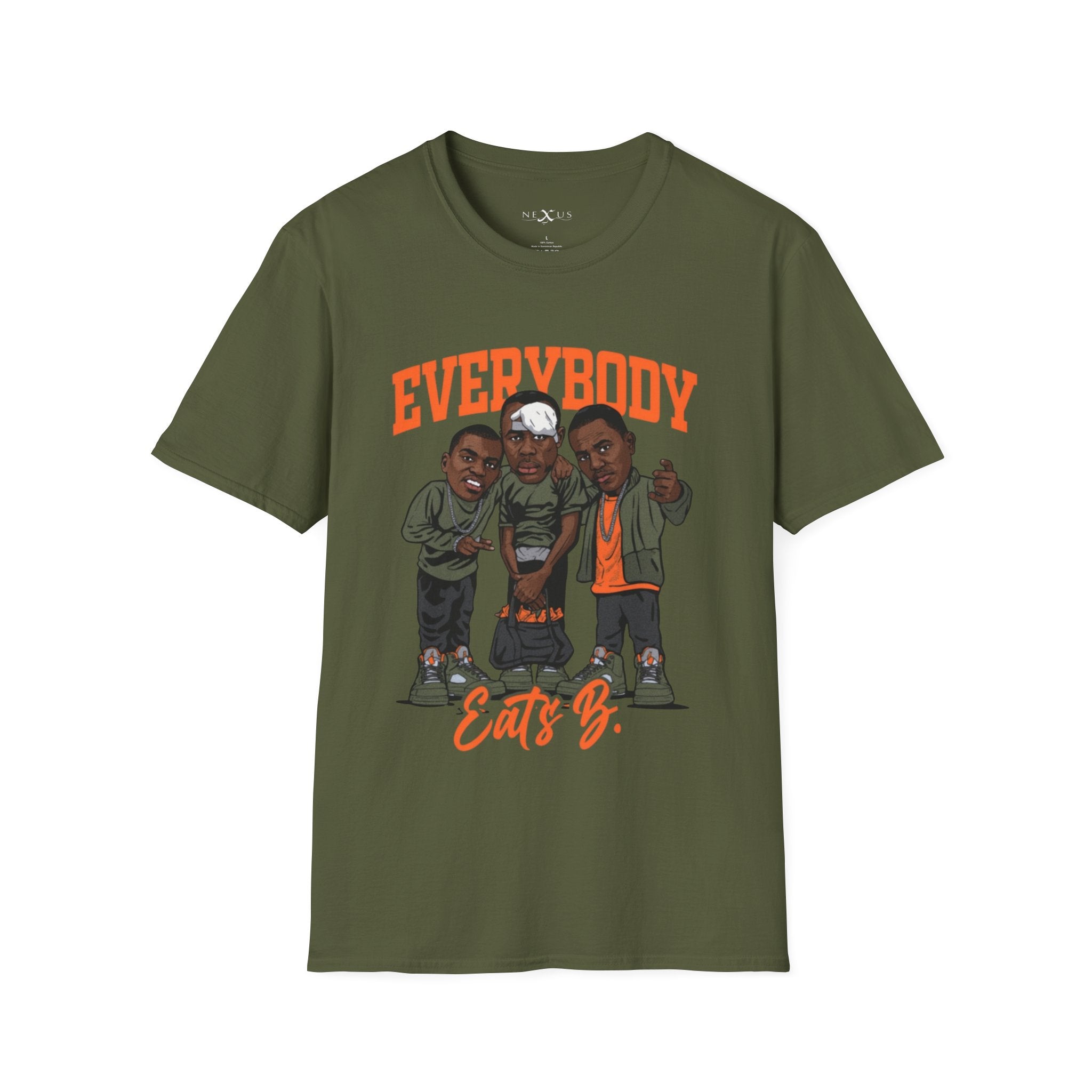 Nexus Clothing Men Everybody Eats B Retro 5 T-shirt (Military Green)-Military Green-Small-Nexus Clothing