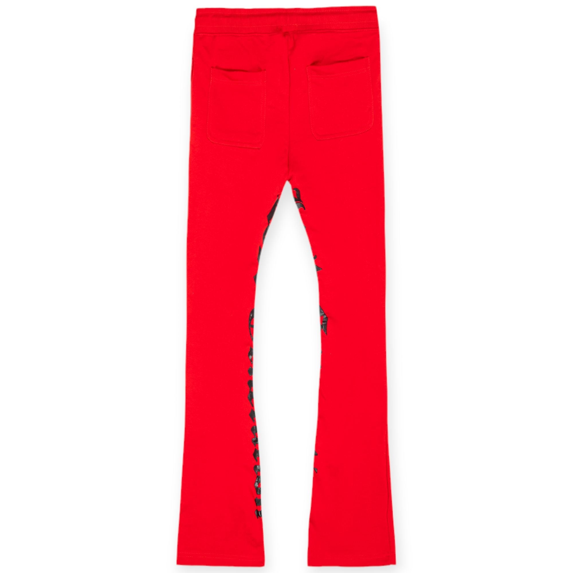 Nexus Clothing Men Lost Generation Stacked Sweatpants (Red Black)-Nexus Clothing