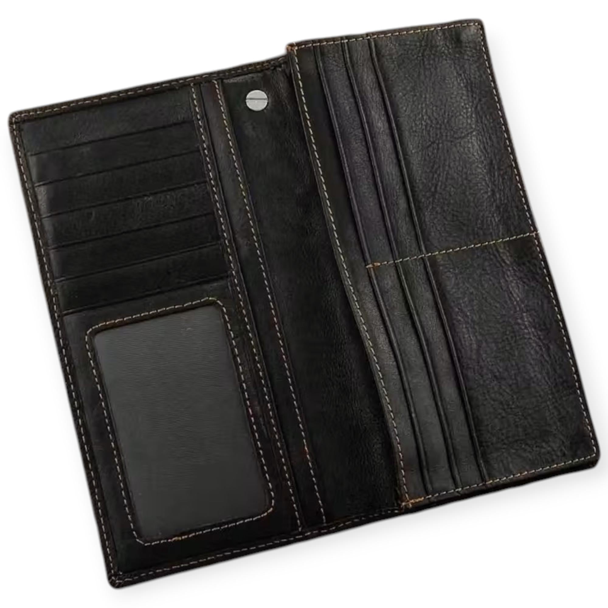 Nexus Clothing Wallet With Key Chain Men Skull Pu Leather Long (Black)