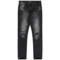 Nexus Clothing Men Super Skinny Ripped Denim Jeans (Black Shadow)