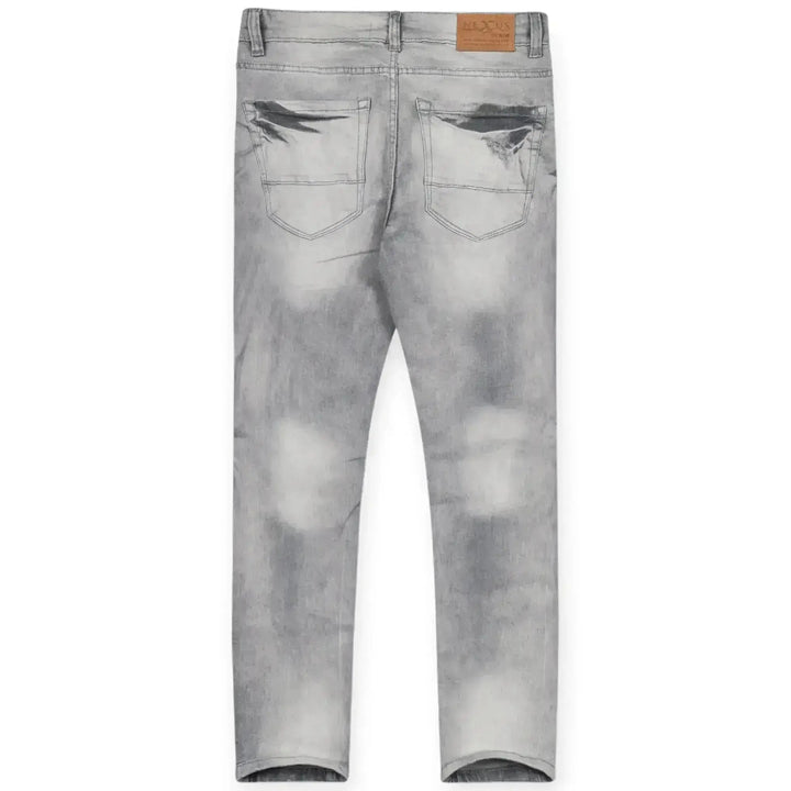 Nexus Clothing Men Super Skinny Ripped Denim Jeans (Cement)-Nexus Clothing