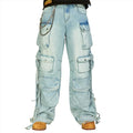 Politics Men Ultra Baggy Cargo Pants (Light Blue)
