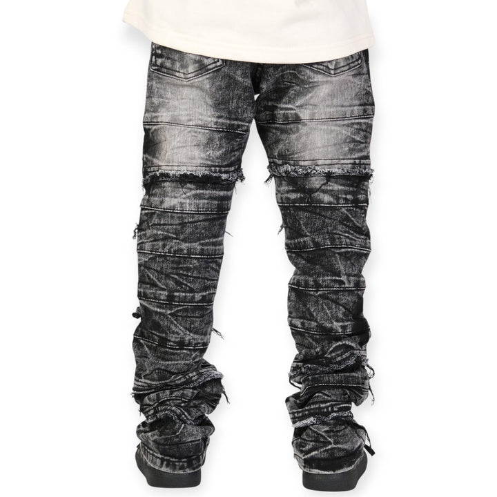 Premium Disaster Boys Stacked Denim Jeans -Black Wash-Nexus Clothing