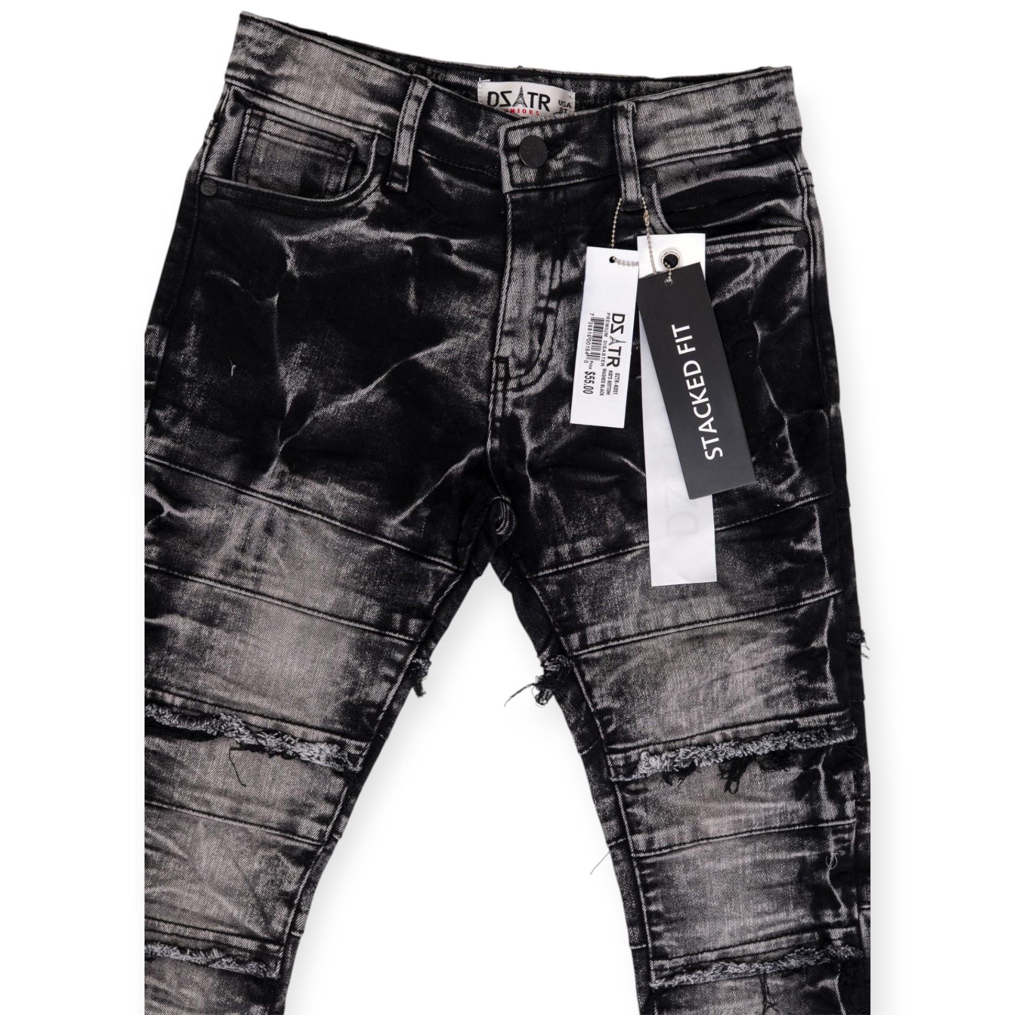 Premium Disaster Denim Jeans Stacked Boys-Black Wash