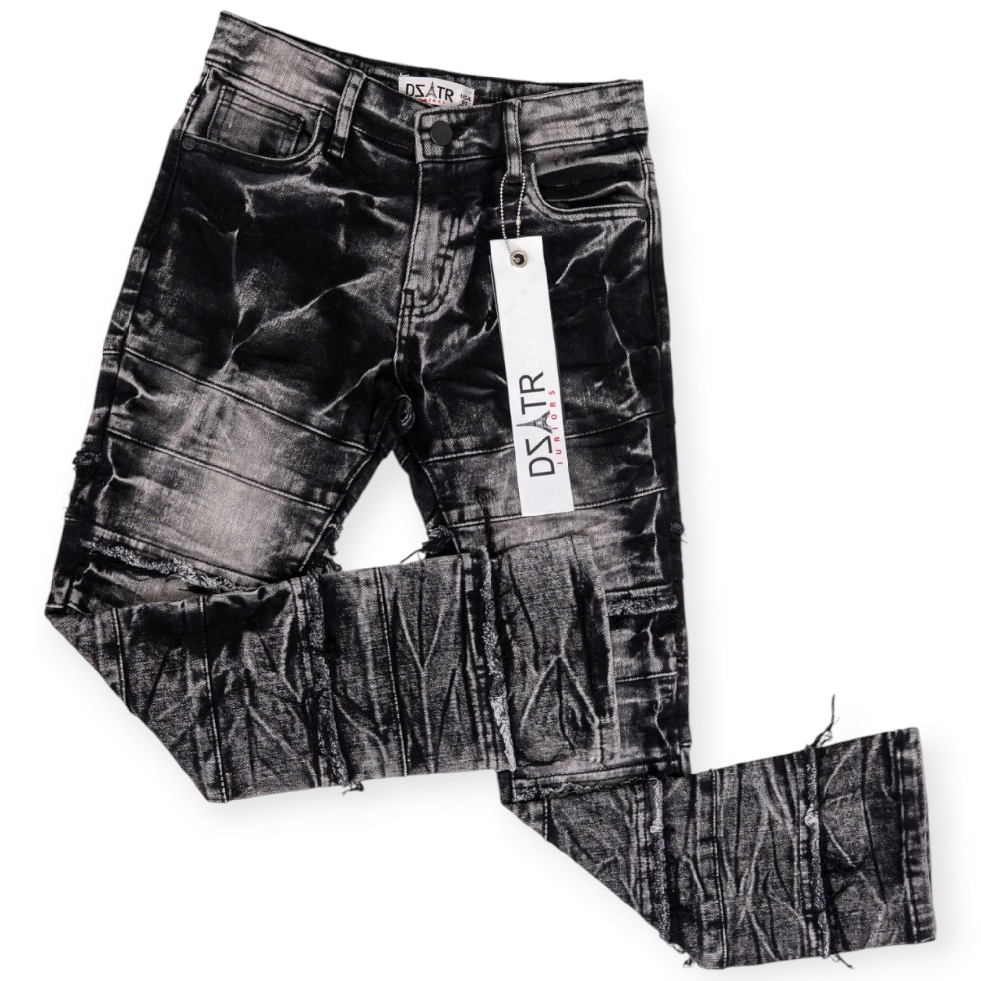 Premium Disaster Denim Jeans Stacked Boys-Black Wash