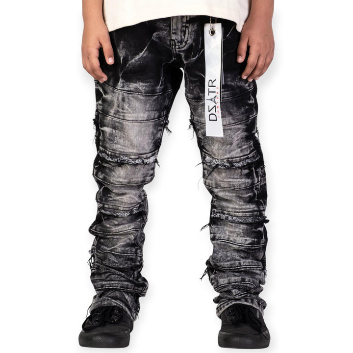 Premium Disaster Boys Stacked Denim Jeans -Black Wash-Nexus Clothing