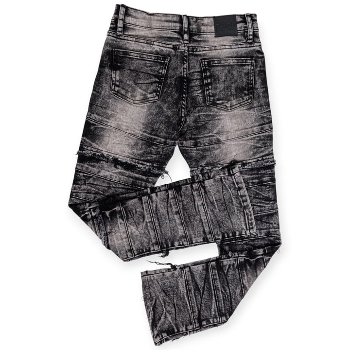 Premium Disaster Kids Stacked Denim Jeans -Black Wash-Nexus Clothing