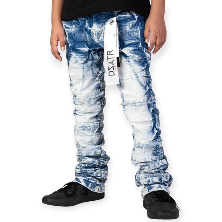 Premium Disaster Kids Stacked Denim Jeans -Blue-Nexus Clothing
