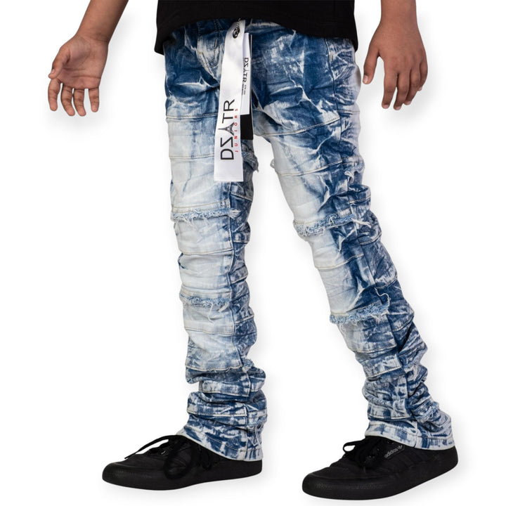 Premium Disaster Kids Stacked Denim Jeans -Blue-Nexus Clothing