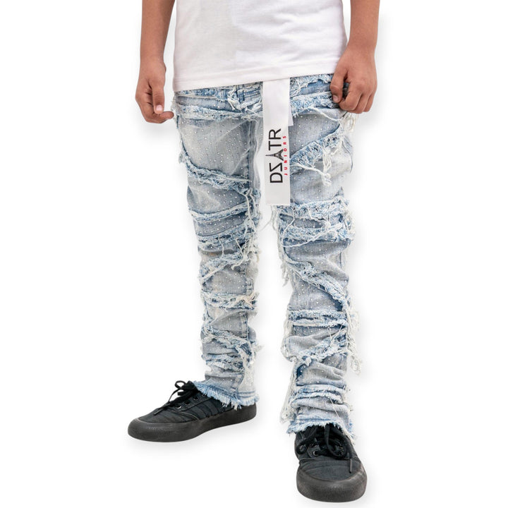 Premium Disaster Kids Stone Skinny Jeans Slim Fit - Ice Blue-Nexus Clothing