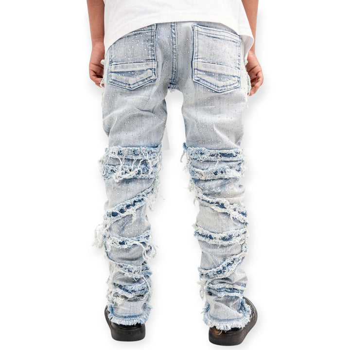 Premium Disaster Kids Stone Skinny Jeans Slim Fit - Ice Blue-Nexus Clothing