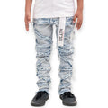 Premium Disaster Kids Stone Skinny Jeans Slim Fit - Ice Blue