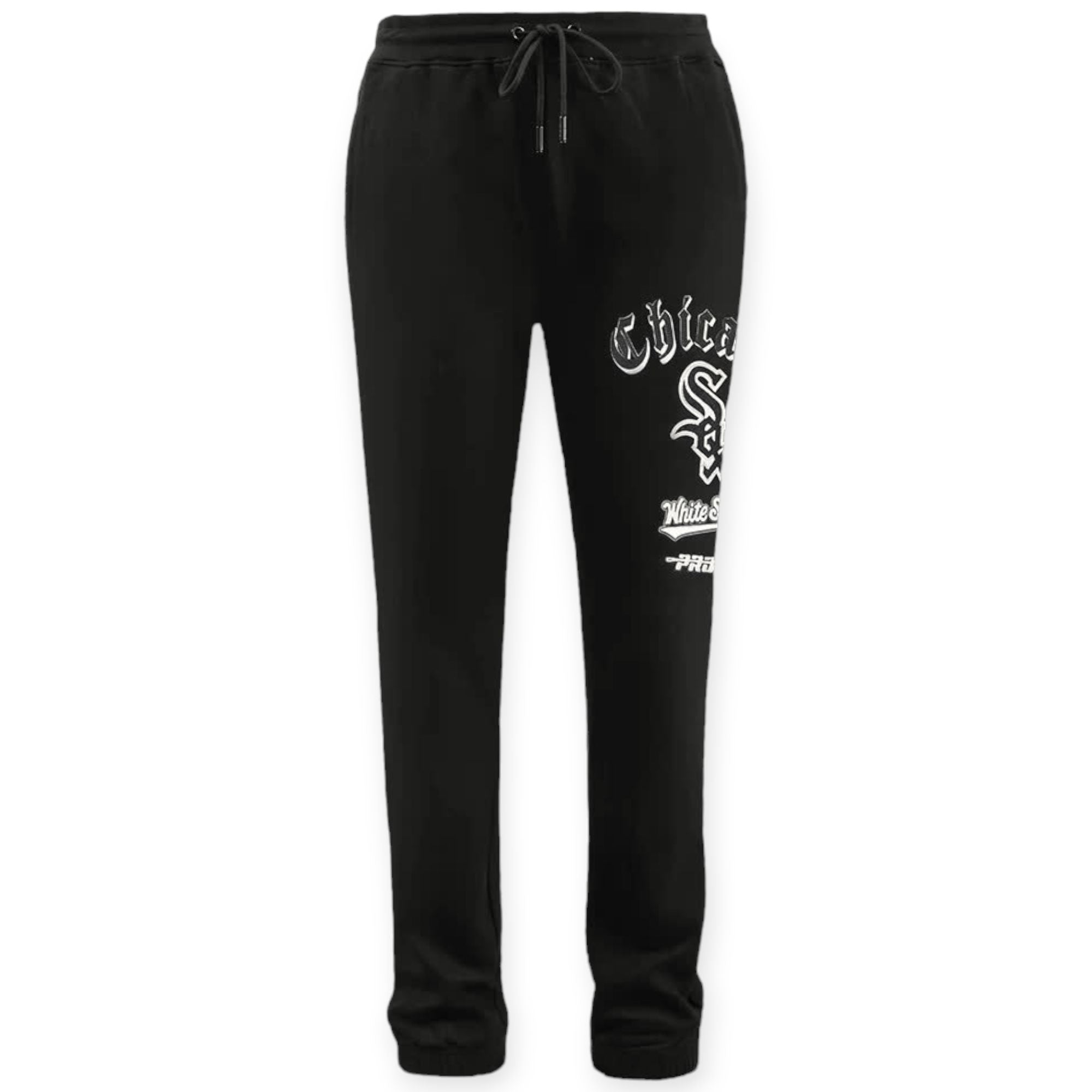 Pro Standard Men CHICAGO WHITE SOX OLD ENGLISH FLC SWEATPANT(Black)-Black-Small-Nexus Clothing