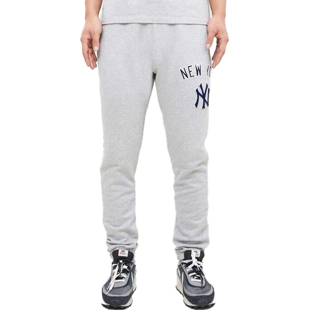 Pro Standard Men New York Yankees Stacked Logo Sweatpant (Heather Grey)-Heather Gray-Small-Nexus Clothing