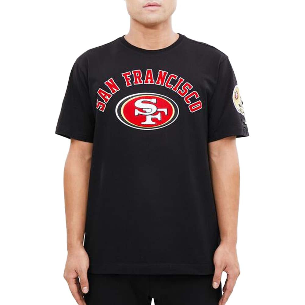 Pro Standard Men San Francisco 49ers Stacked Logo Pro Team Shirt (Black)-Black-Small-Nexus Clothing