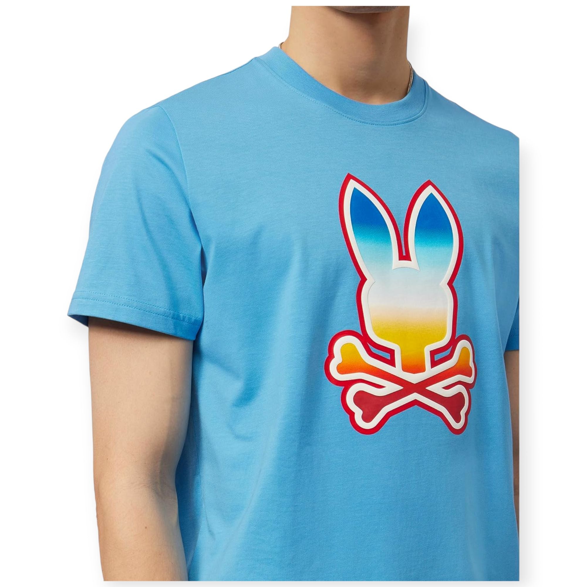 Psycho Bunny Men Guy Graphic Tee (Cool Blue)-Nexus Clothing