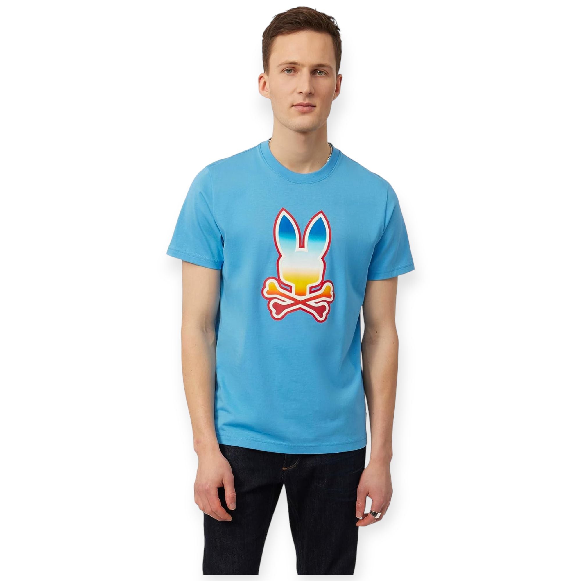Psycho Bunny Men Guy Graphic Tee (Cool Blue)-Cool Blue-Medium-Nexus Clothing