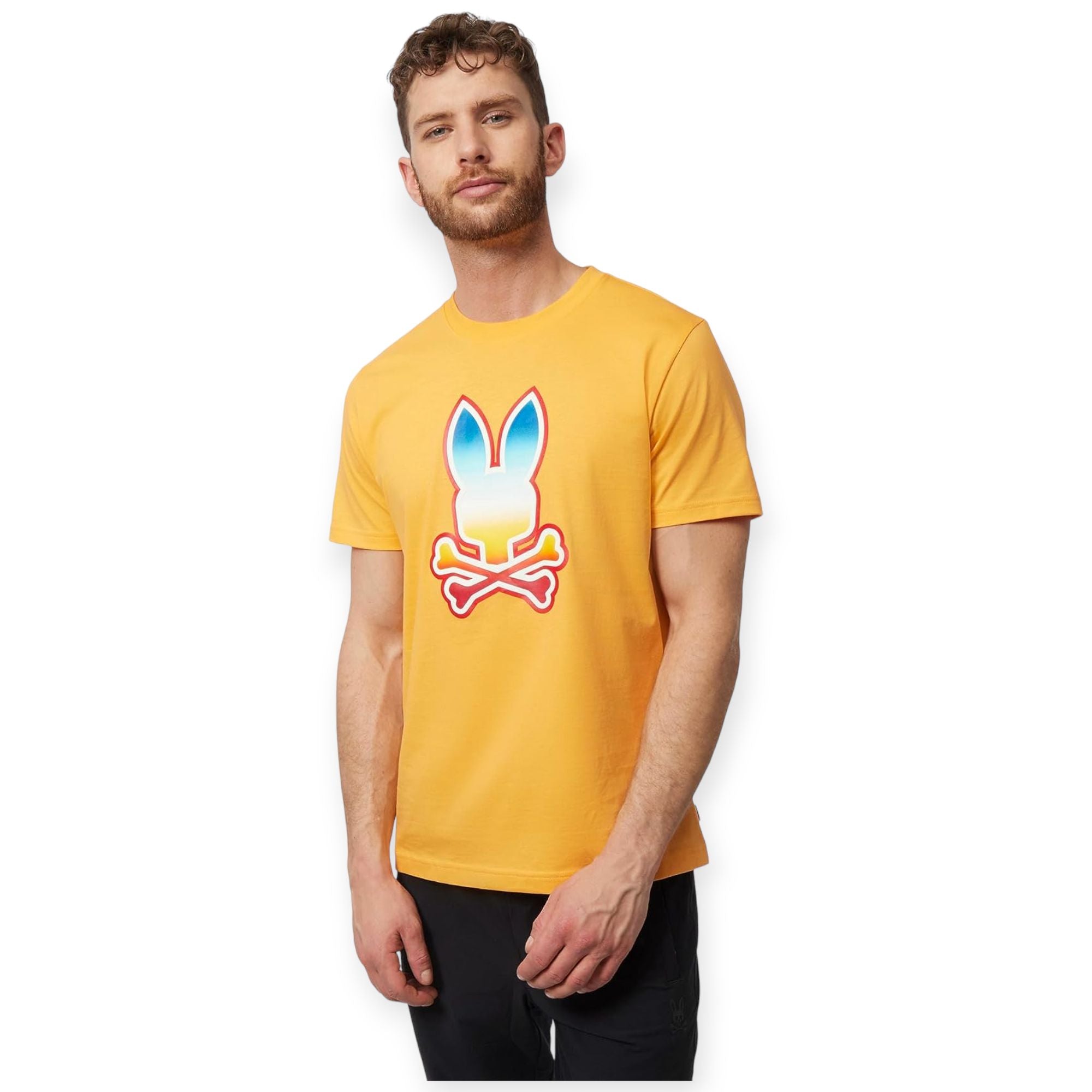 Psycho Bunny Men Guy Graphic Tee (Orange soda)-Orange Soda-Medium-Nexus Clothing