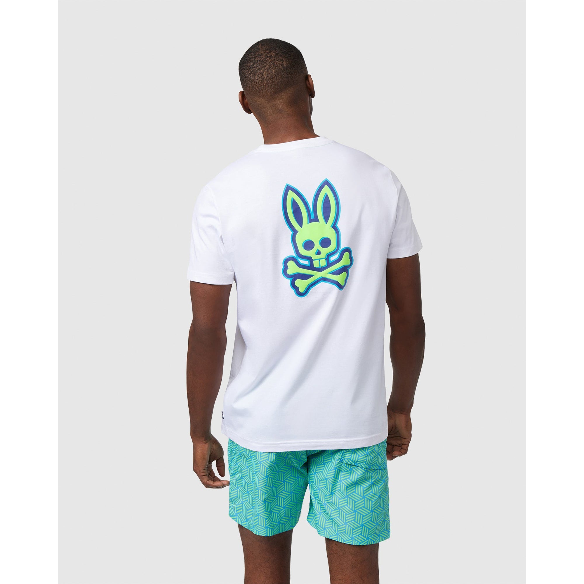 Psycho Bunny Men Sloan Back Graphic Tee (White)-Nexus Clothing