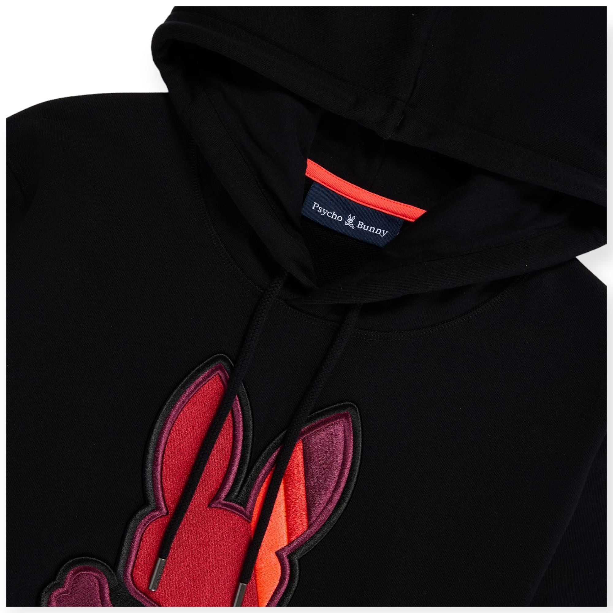 Psycho Bunny Men apple valley embroidered hoodie (BLack)-Nexus Clothing