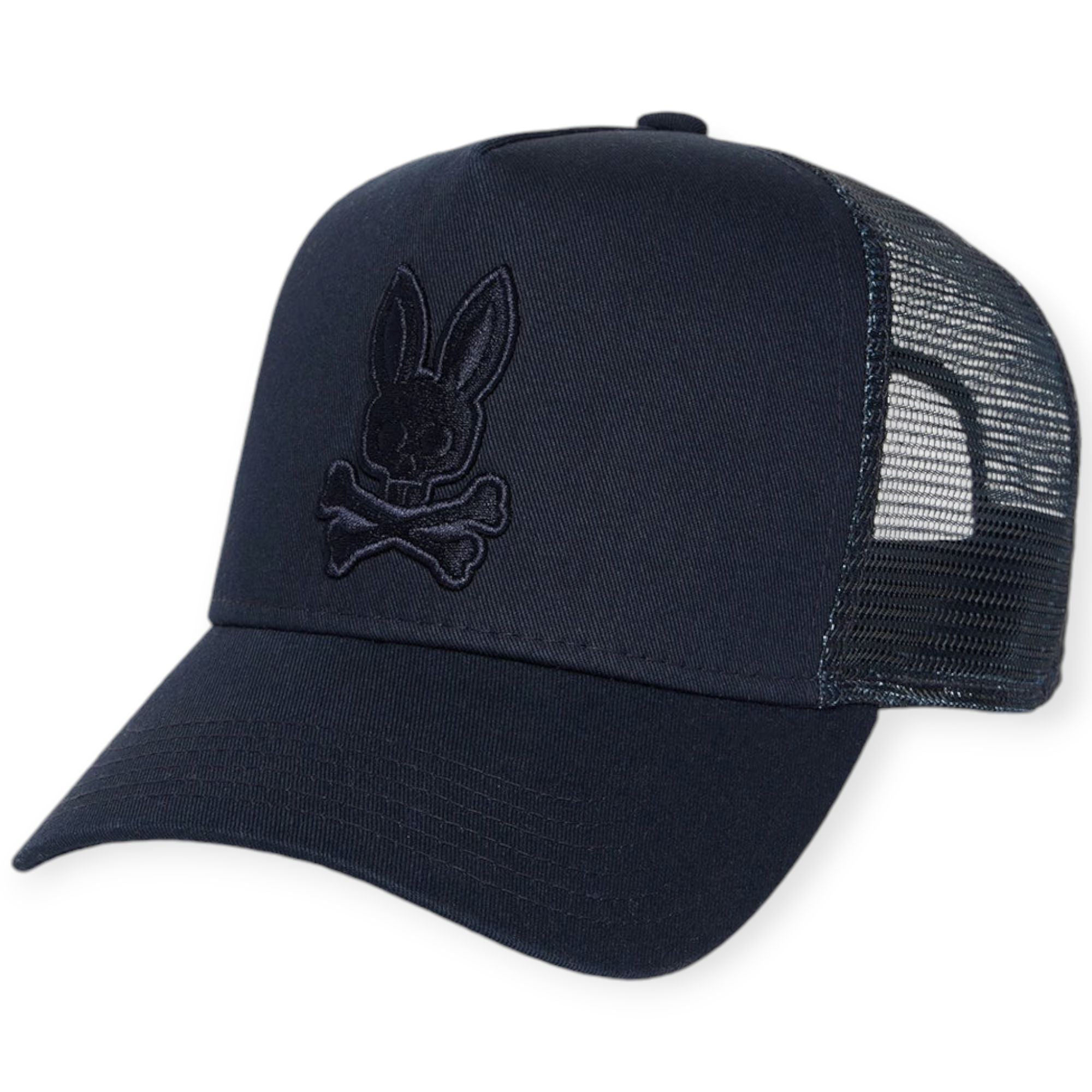 Psycho Bunny Men jay trucker cap (Black)-Black-OneSize-Nexus Clothing