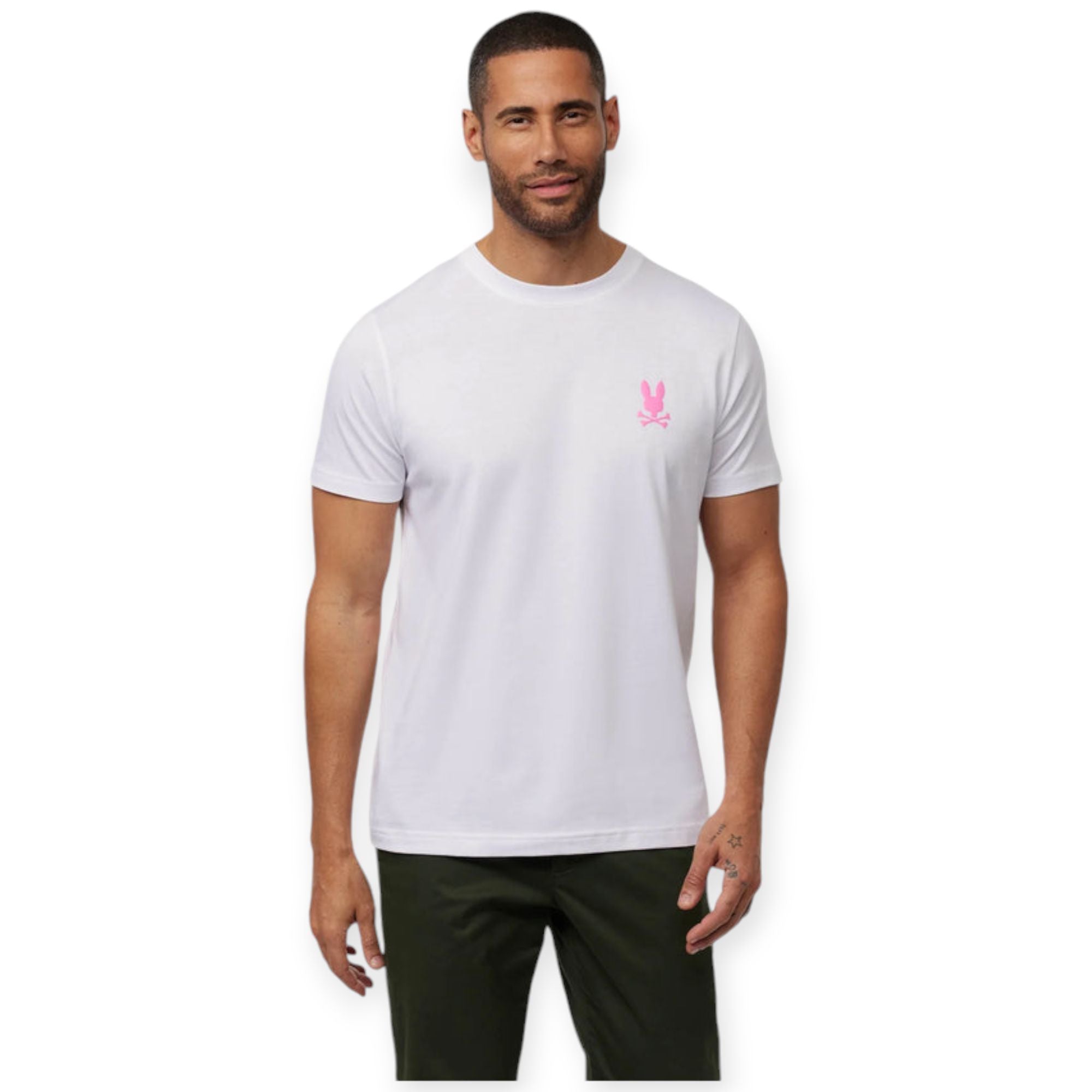 Psycho Bunny Men maybrook back graphic tee(White)-Nexus Clothing