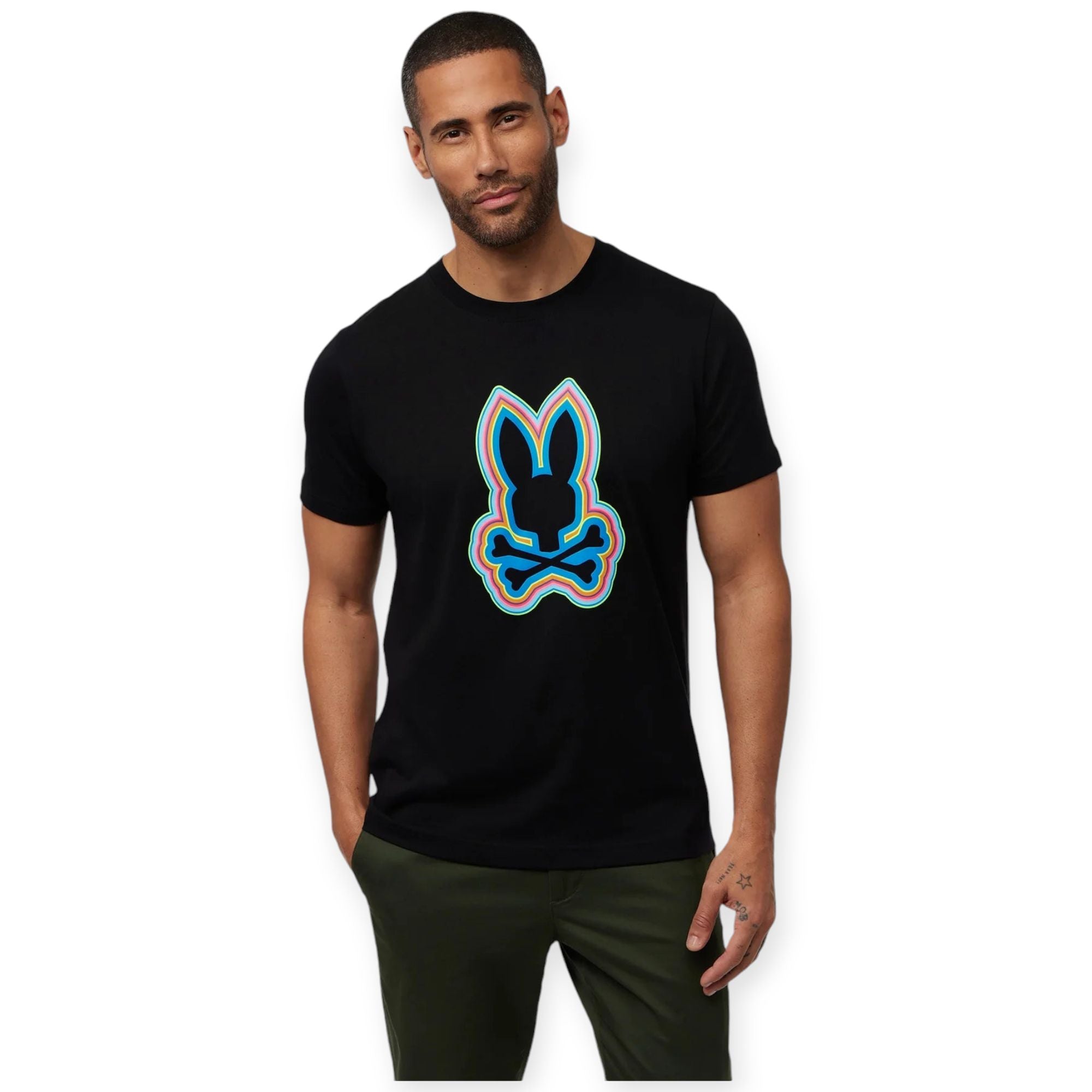 Psycho Bunny Men maybrook graphic tee (Black)-Nexus Clothing