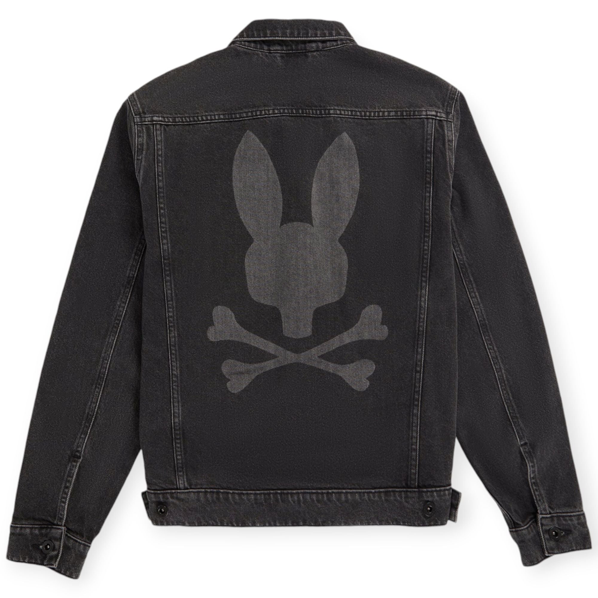 Psycho Bunny Men pathe denim jacket (Black)-Nexus Clothing