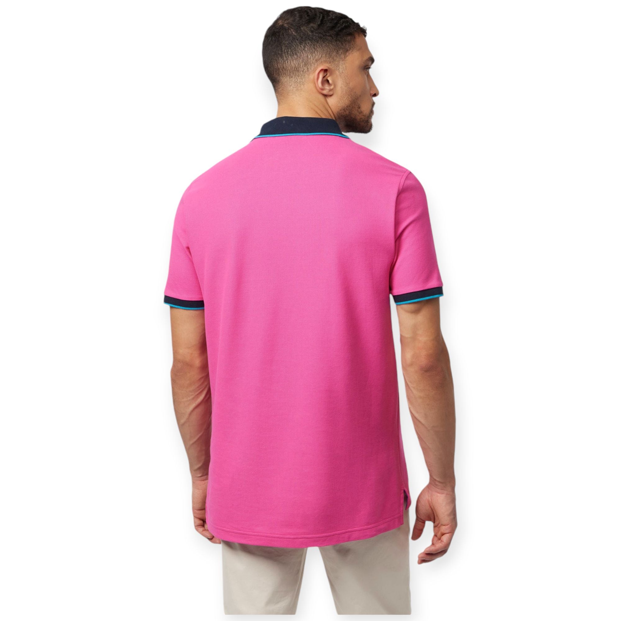 Psycho Bunny Men troy pique polo Tee(Pink)-Nexus Clothing