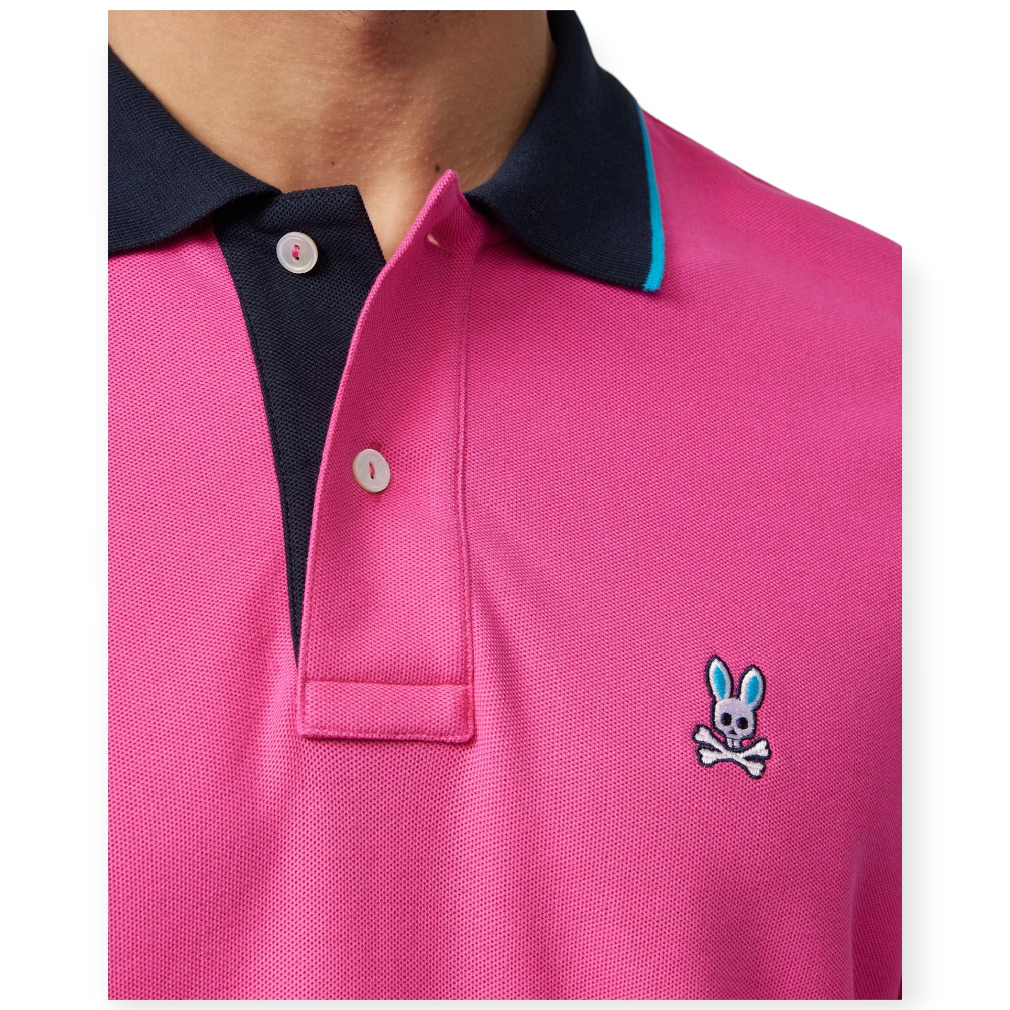 Psycho Bunny Men troy pique polo Tee(Pink)-Nexus Clothing