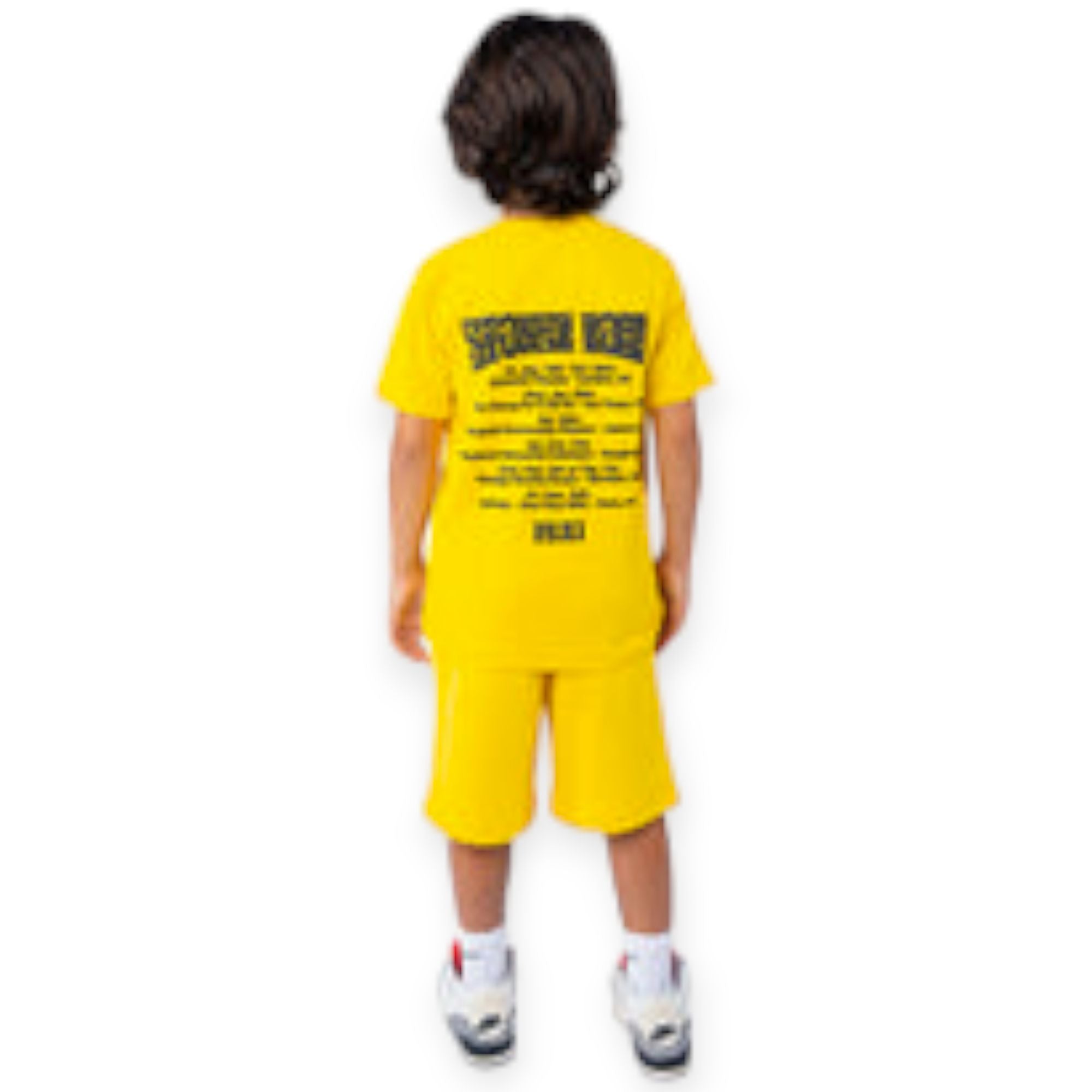 Rawyalty Apparel Kids Rawyalty Global Area Puff Print Crew Neck T-Shirt (Yellow)-Nexus Clothing
